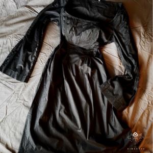 Vintage Philosophy di Alberta Ferretti Black Stretch Cotton Dress – 1990s Italian Designer – Size US 10